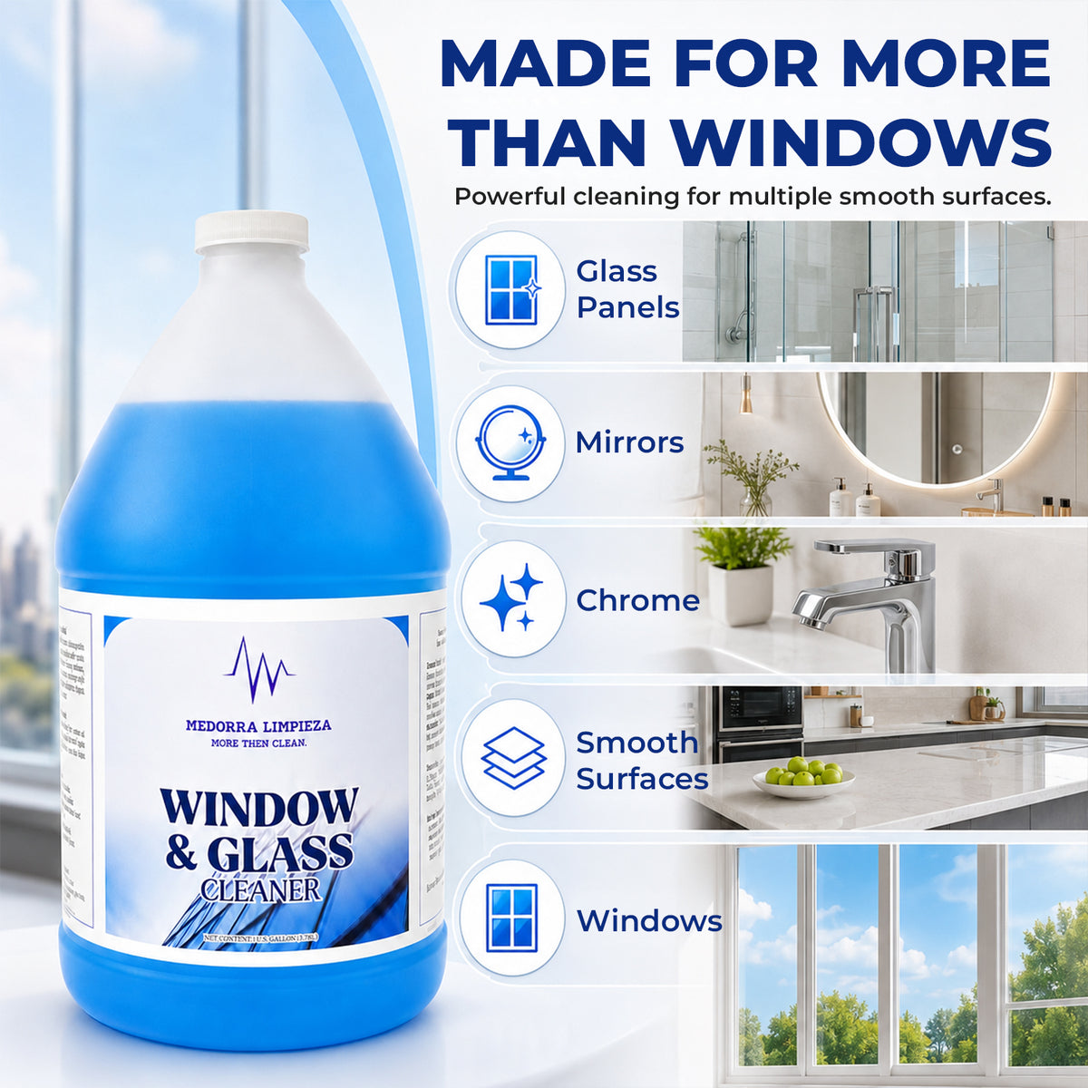 Window & Glass Cleaner, 1 Gallon, Case of 4 — product view 4