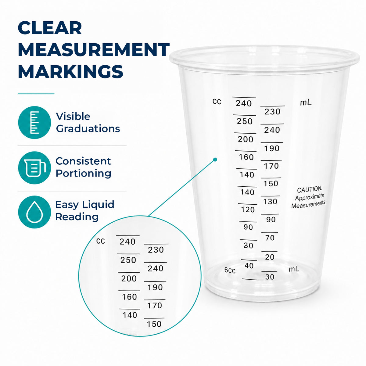Clear Graduated Medical Cups, 10 oz, 4.3-inch height, 1,000 count — product view 3