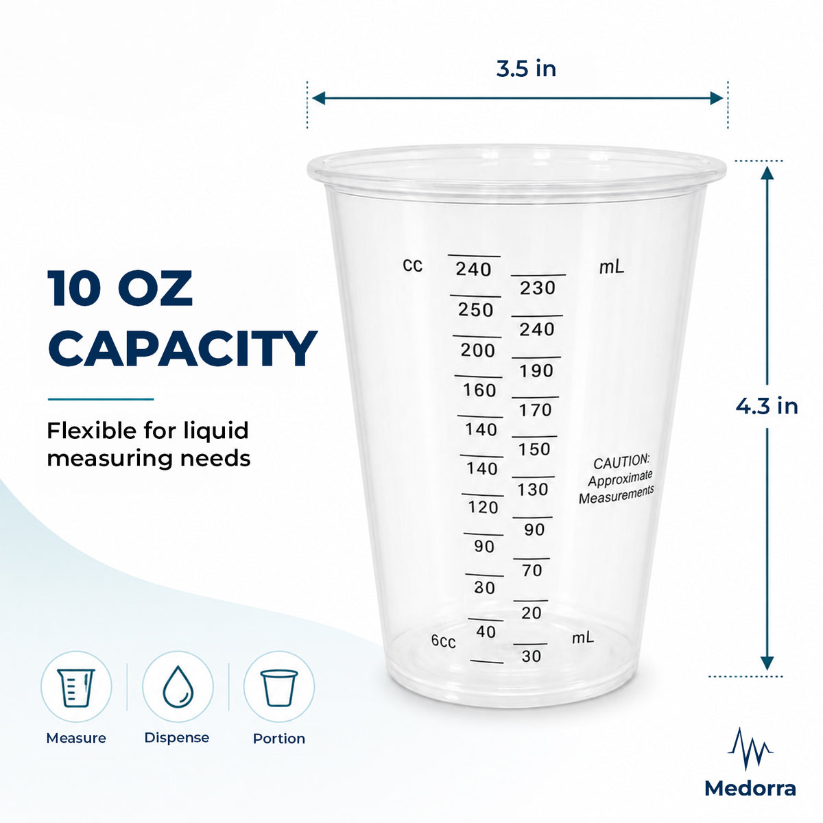 Clear Graduated Medical Cups, 10 oz, 4.3-inch height, 1,000 count — product view 4