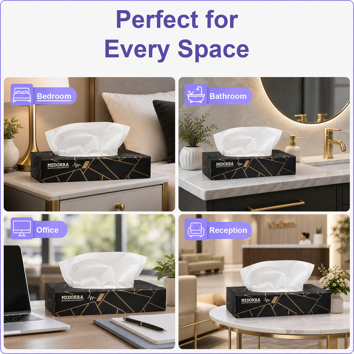Premium Facial Tissues – Black & Gold Luxury Box, 2-Ply Soft & Strong, Hypoallergenic, 100 Sheets per Box, 30-Pack (3000 Total Sheets) ( HM-LCSZ-VPJM) — product view 5