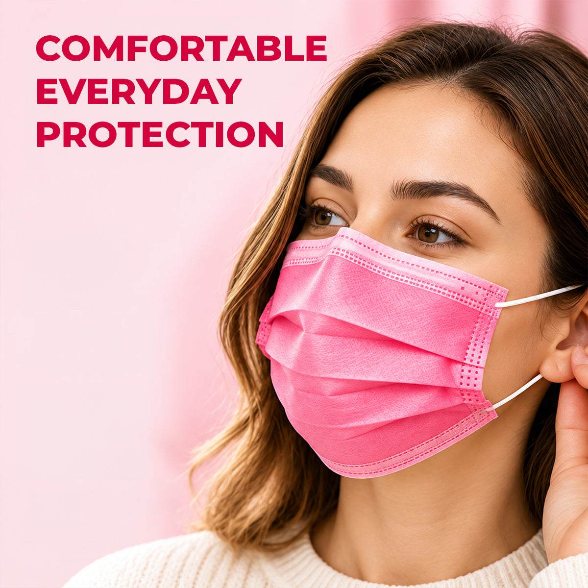 General Purpose Face Masks, Non-Medical, 2000 Count (Pink) — product view 3