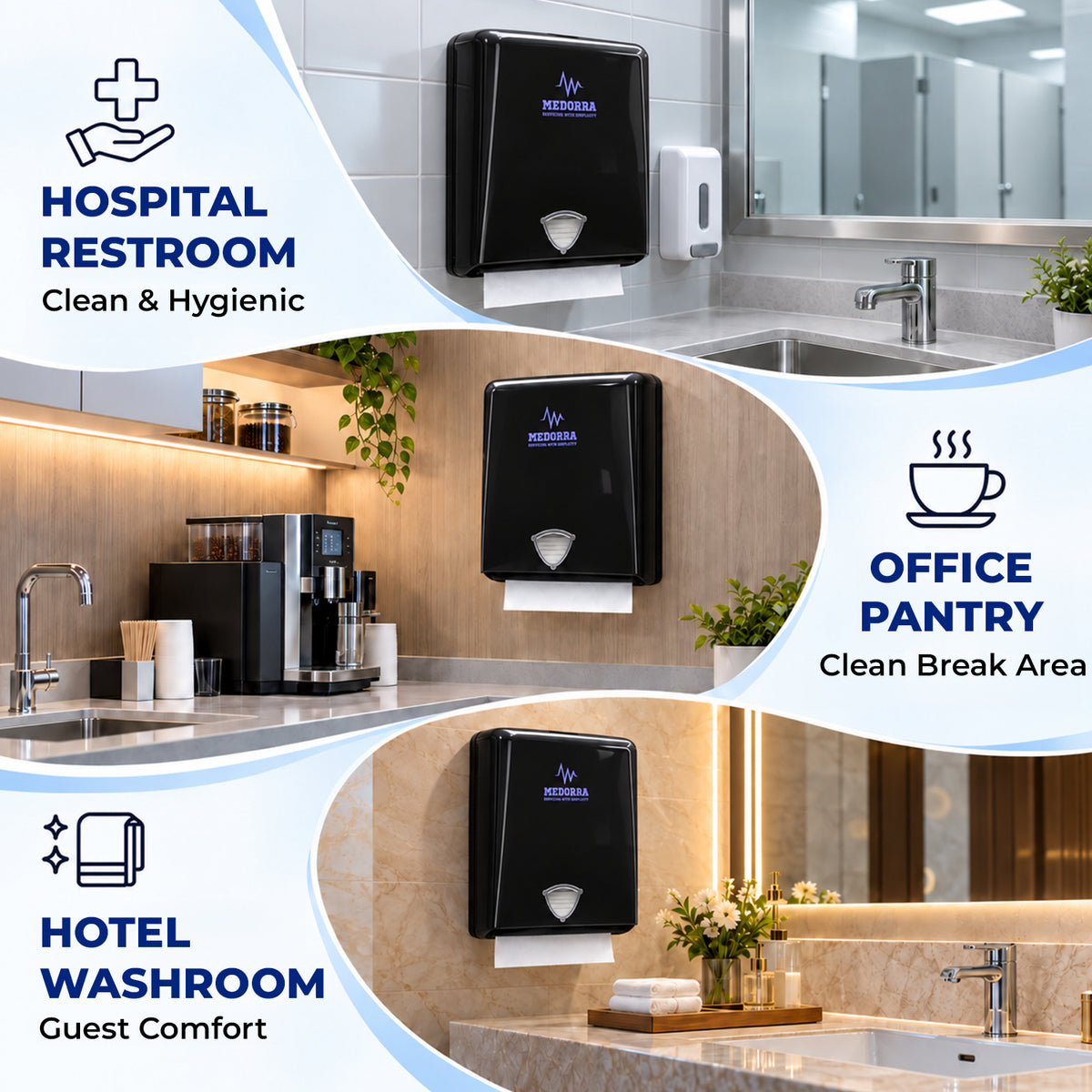 Multifold Paper Towel Dispenser, Wall Mounted with Viewing Window – Black — product view 4