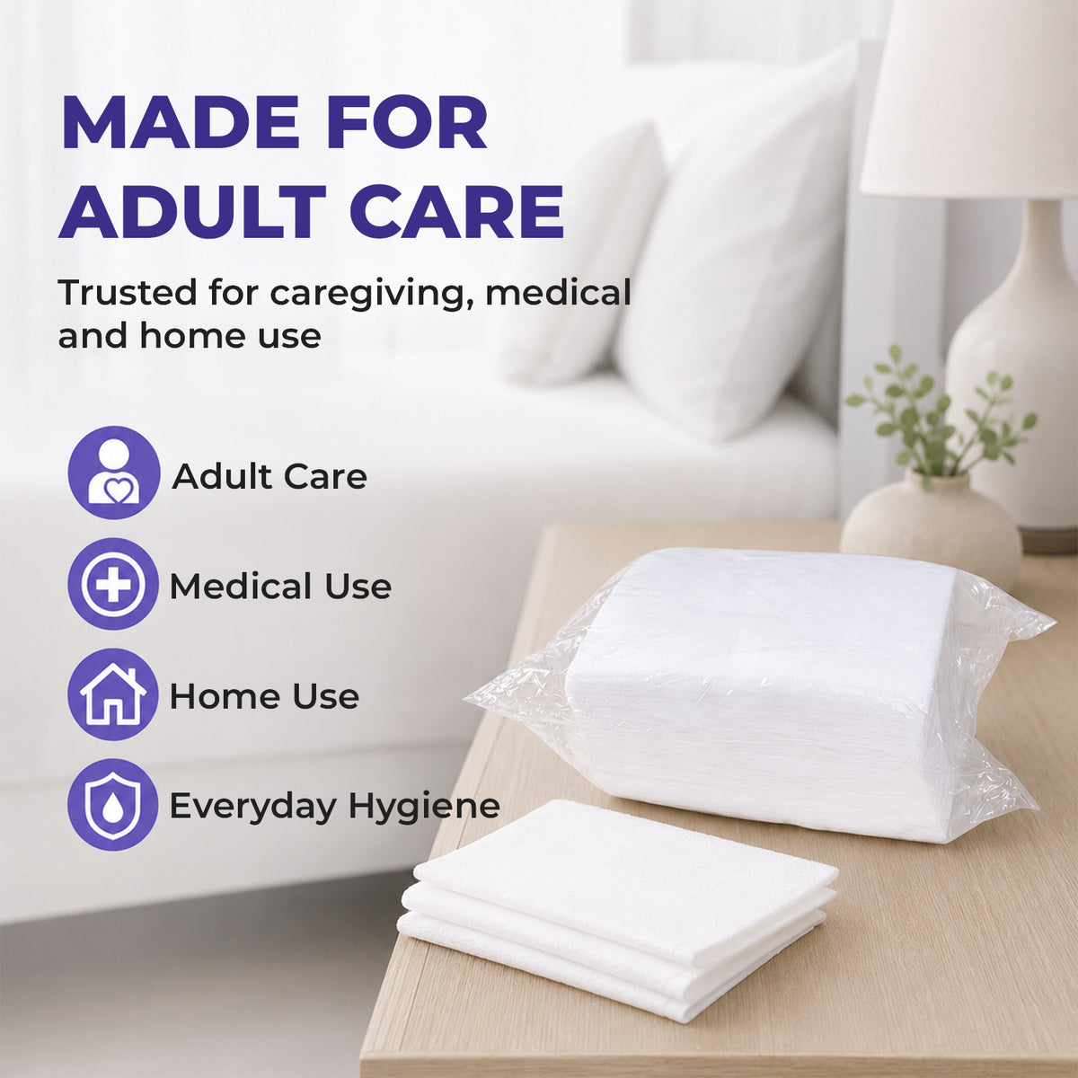 Adult Dry Wipes, Premium Disposable Dry Washcloths, 800 Count (16 Packs of 50), Soft Absorbent, Unscented, For Adult Care, Medical & Home Use (WE-OAFS-OTET) — product view 5