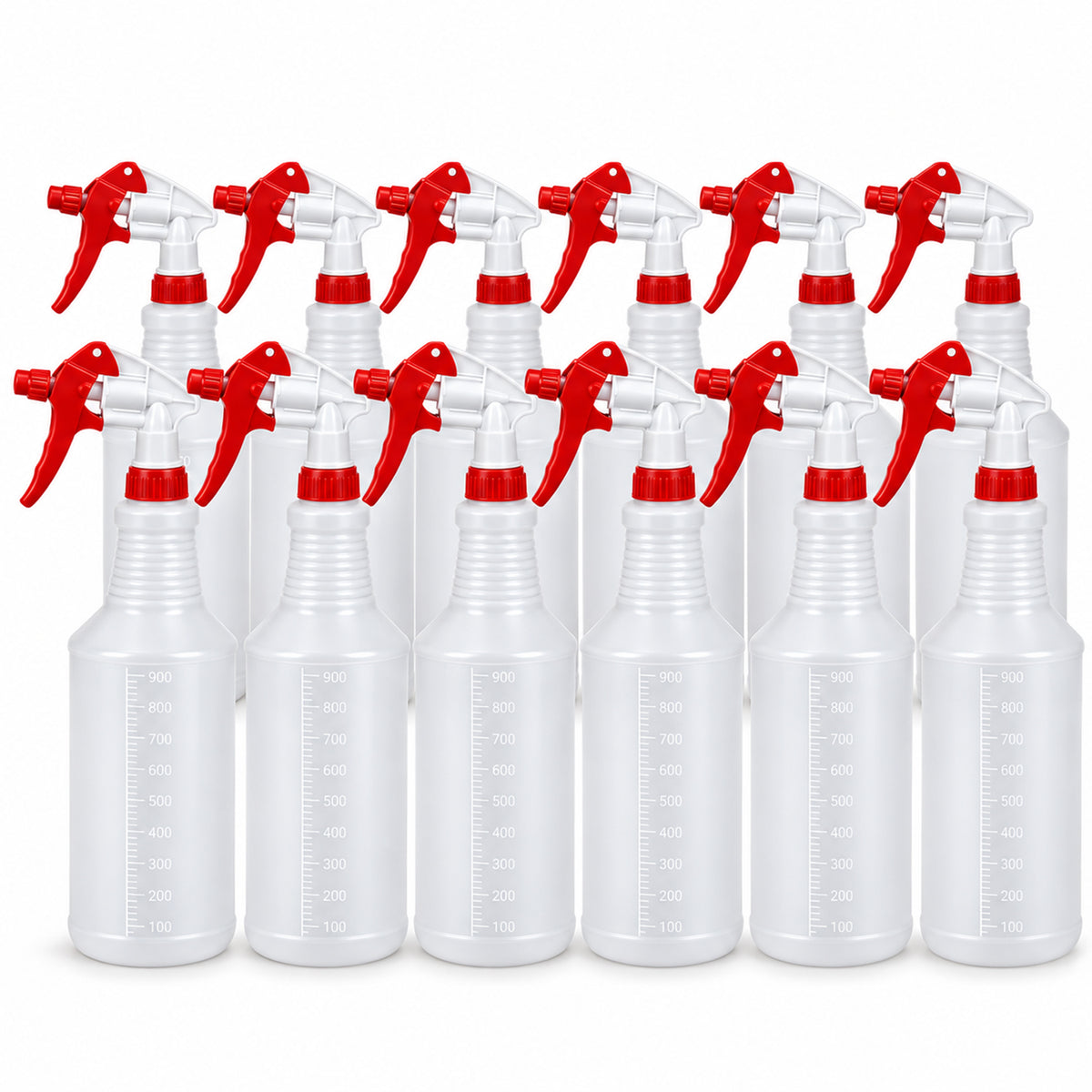 32 oz Empty Plastic Spray Bottle with Red/White Trigger Sprayer and Commercial Use — product view 1