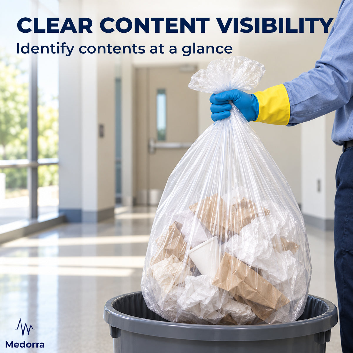 Advanced HDPE Can Liners, 30 x 37 Inch, Clear, 8 Micron, 500 Count Case — product view 5