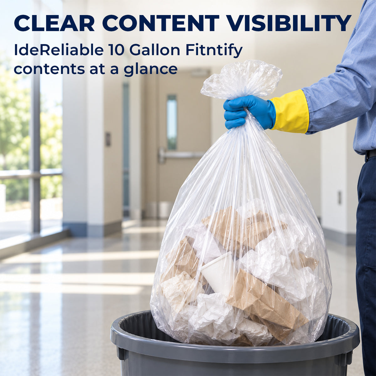 Advanced HD Can Liners Clear 24x24 in 10 Gallon — product view 5