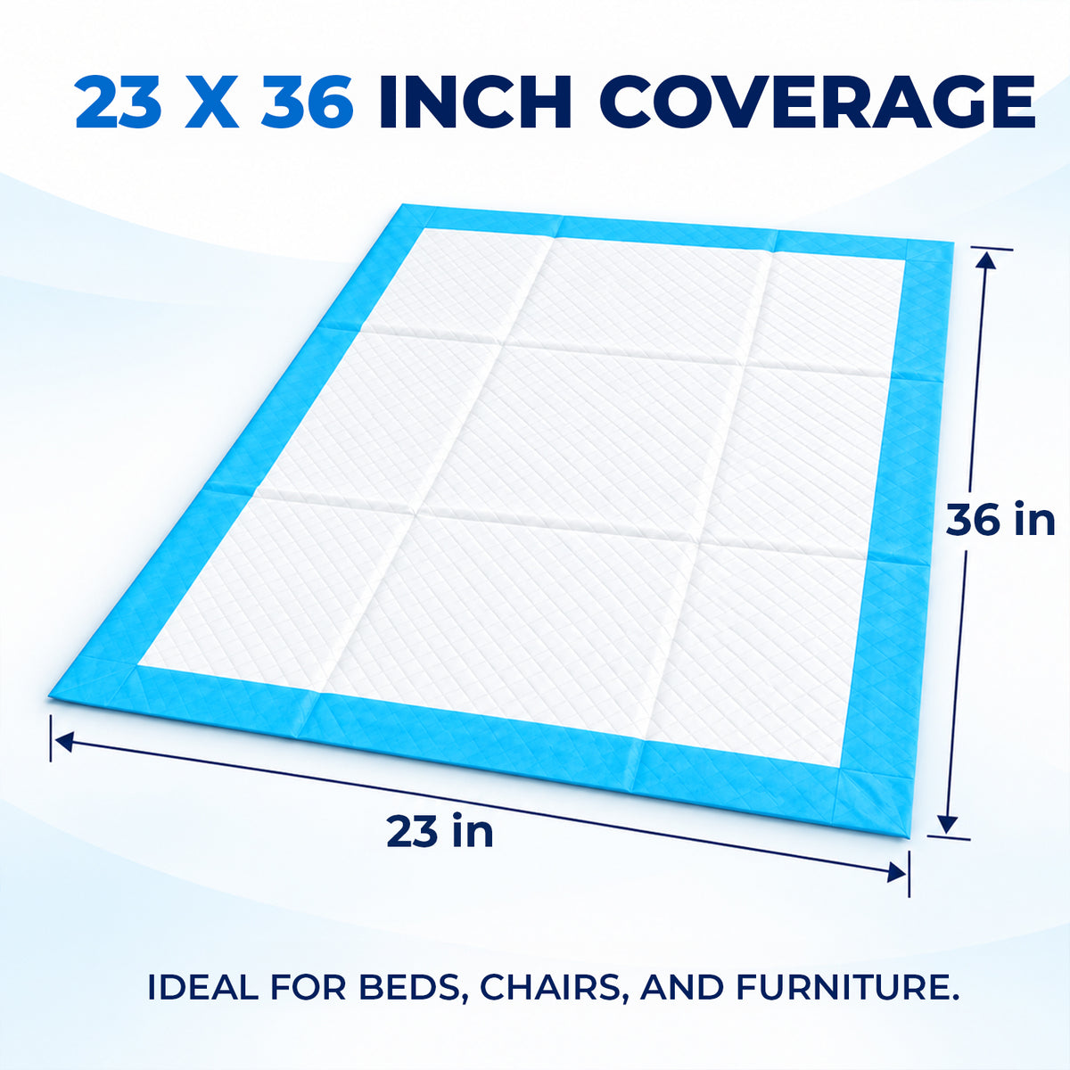 23 x 36 Inch, Blue,Protective Bed Pads for Furniture, Chairs, 50 Count — product view 2