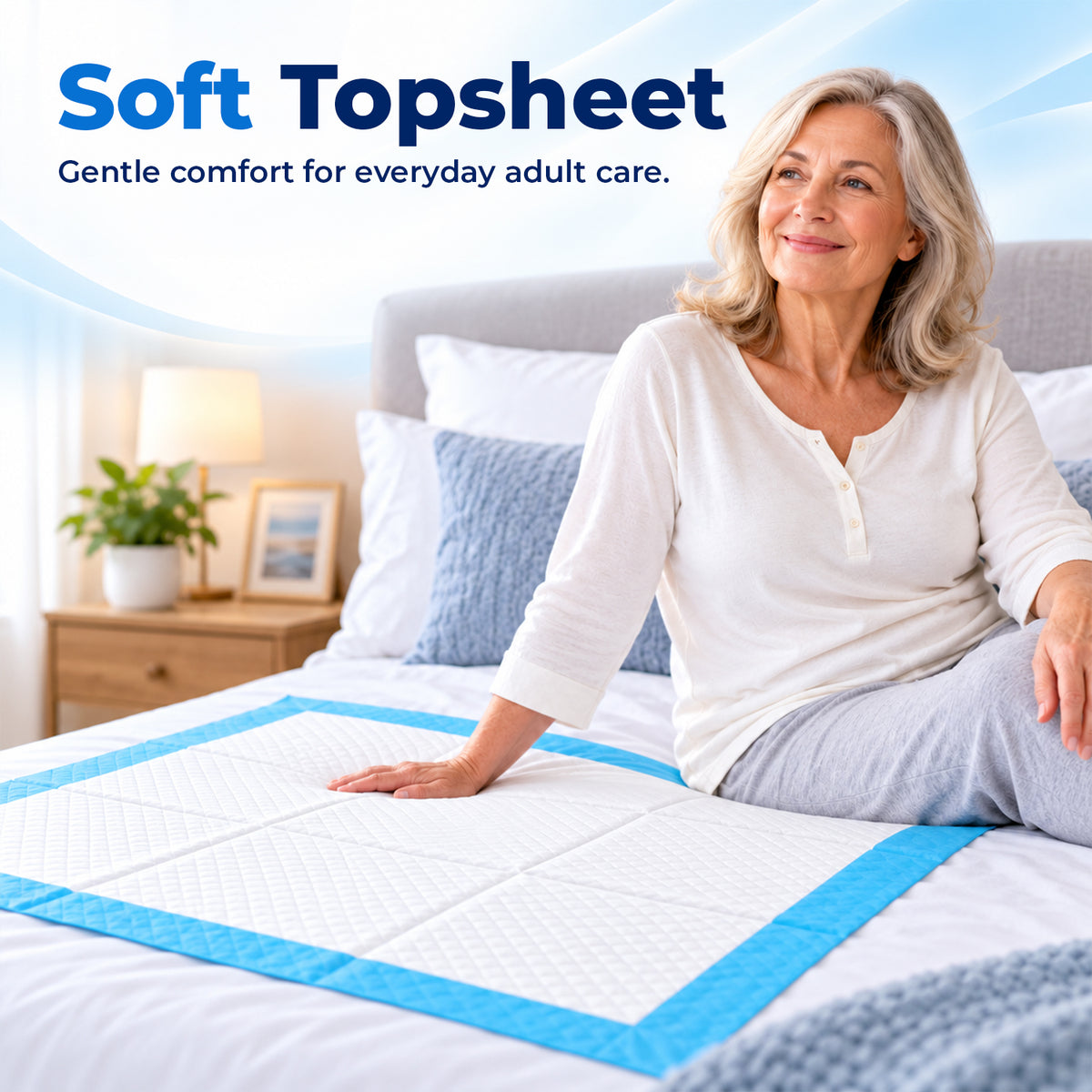 23 x 36 Inch, Blue,Protective Bed Pads for Furniture, Chairs, 50 Count — product view 3
