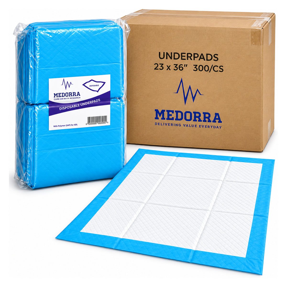 23 x 36 Inch, Blue,Protective Bed Pads For Furniture, Chairs, 300 Count — product view 1