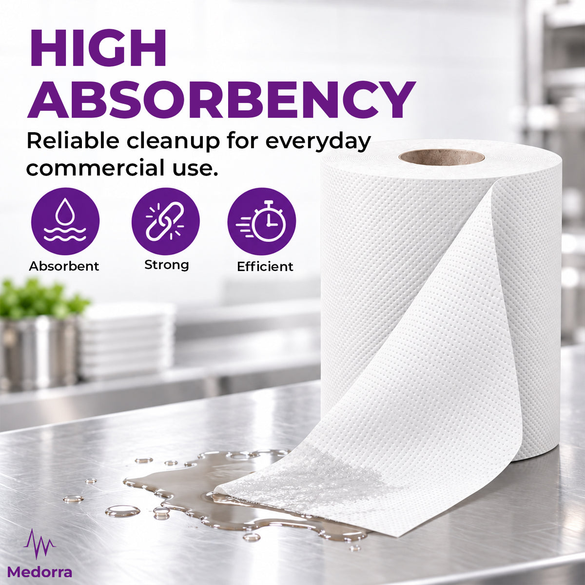 Universal Hardwound Paper Towels, 8” x 350 ft, 1-Ply,12 Rolls per Case – White/Natural (White) — product view 5