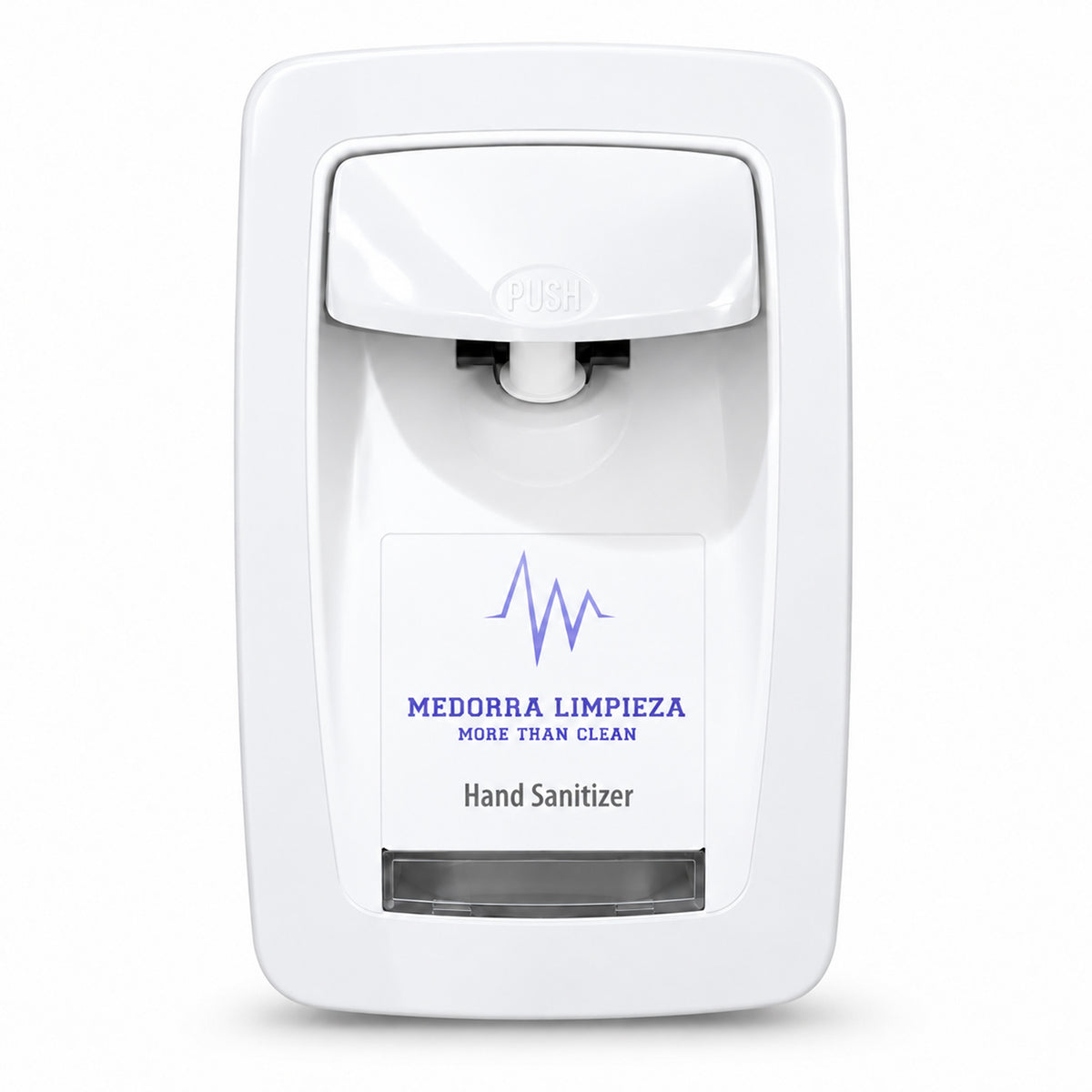 Wall-Mount Manual Hand Sanitizer Dispenser, Touchless-Style Push Lever, Refillable Soap & Sanitizer Dispenser for Bathrooms, Hospitals, Offices & Schools (White) — product view 1