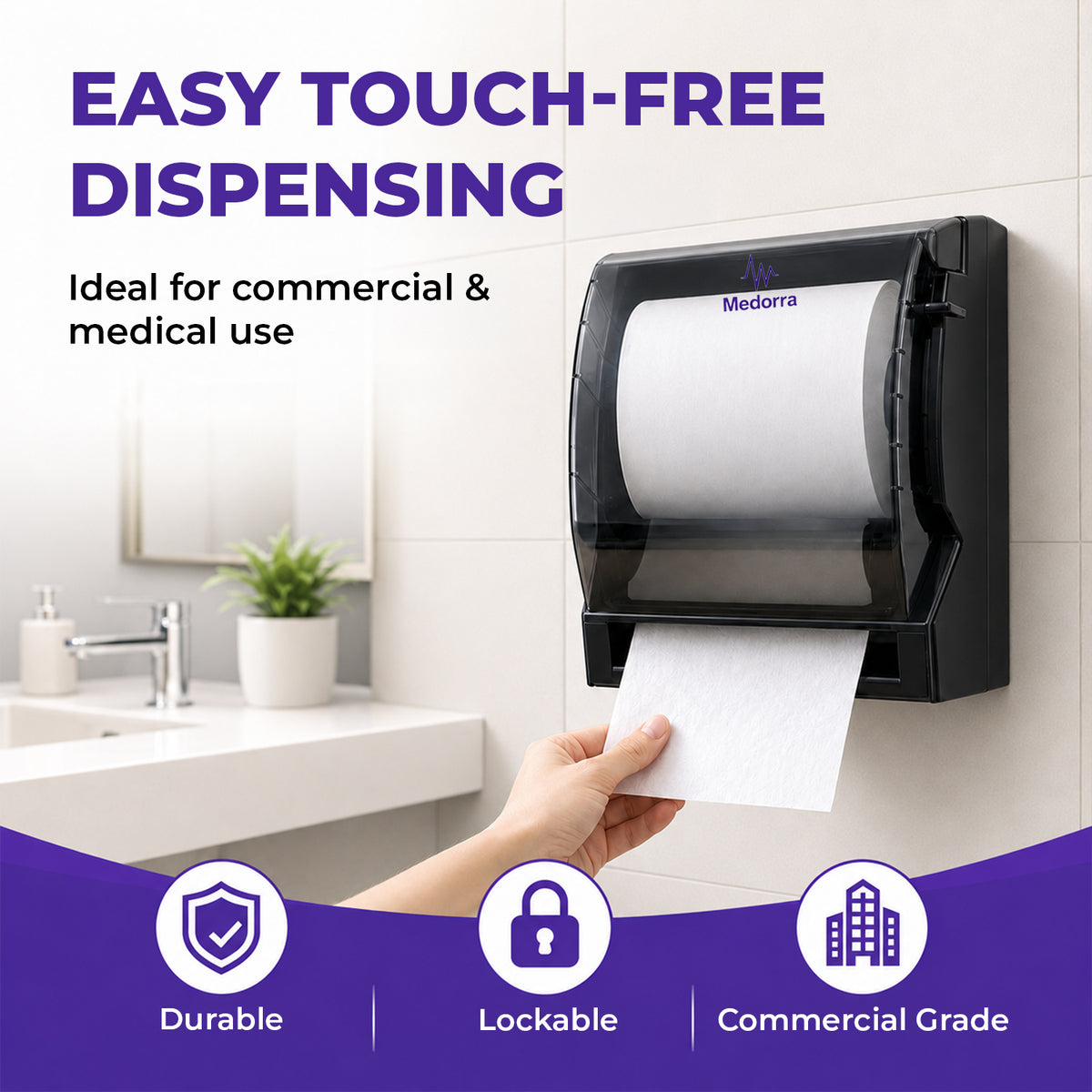 8 Inch Hardwound Paper Towel Dispenser univisrals and 350 to 1000 feet (12-UZL0-WCE6) — product view 2