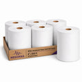 MEDORRA white hardwound paper towels, 8 inches by 800 feet, 6 rolls per case