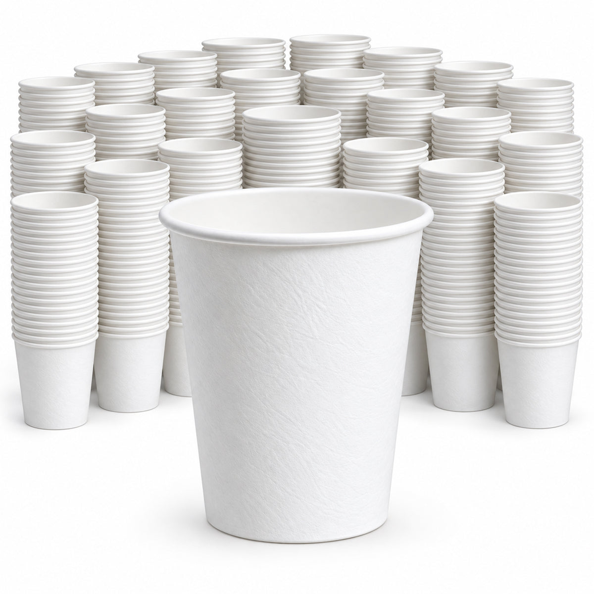 MEDORRA plain white paper cups, 12 oz, 500 cups per case