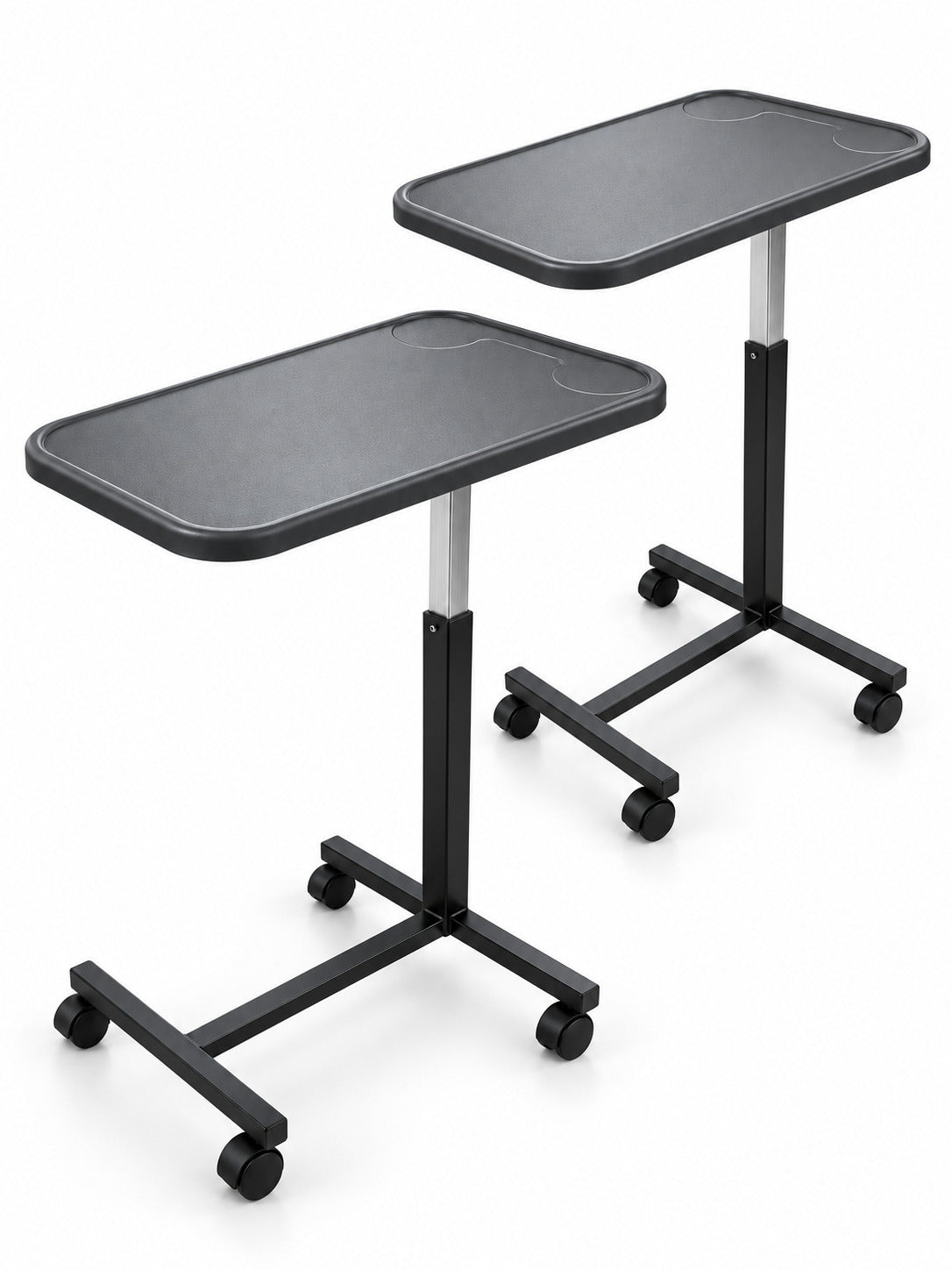 MEDORRA Plastic — Grey overbed tables — 2-table pack
