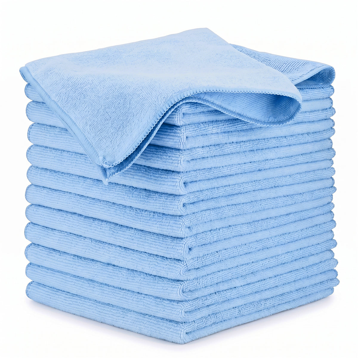 Microfiber cleaning cloths — 16 × 16 inches · Four colors