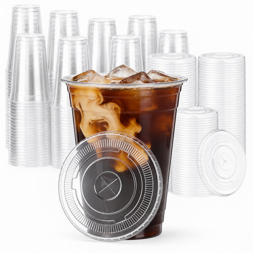 Clear PET cold cups & lids — 16 oz · Cups, lids or combination