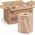 Brown hardwound paper towel rolls — 10 inches × 800 feet · 6 rolls