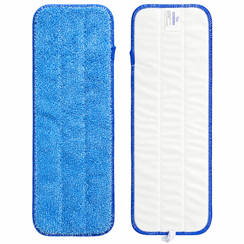 Blue microfiber wet mop pads — 18 inches · Multiple pack sizes