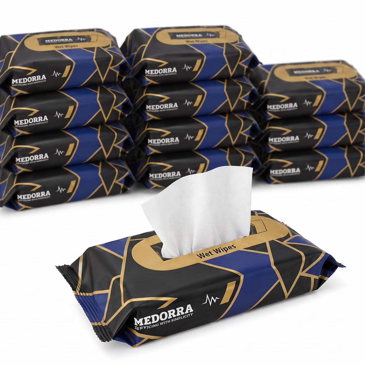 Pre-moistened adult wipes, scented — 8 × 12 inches · 12 packs of 50