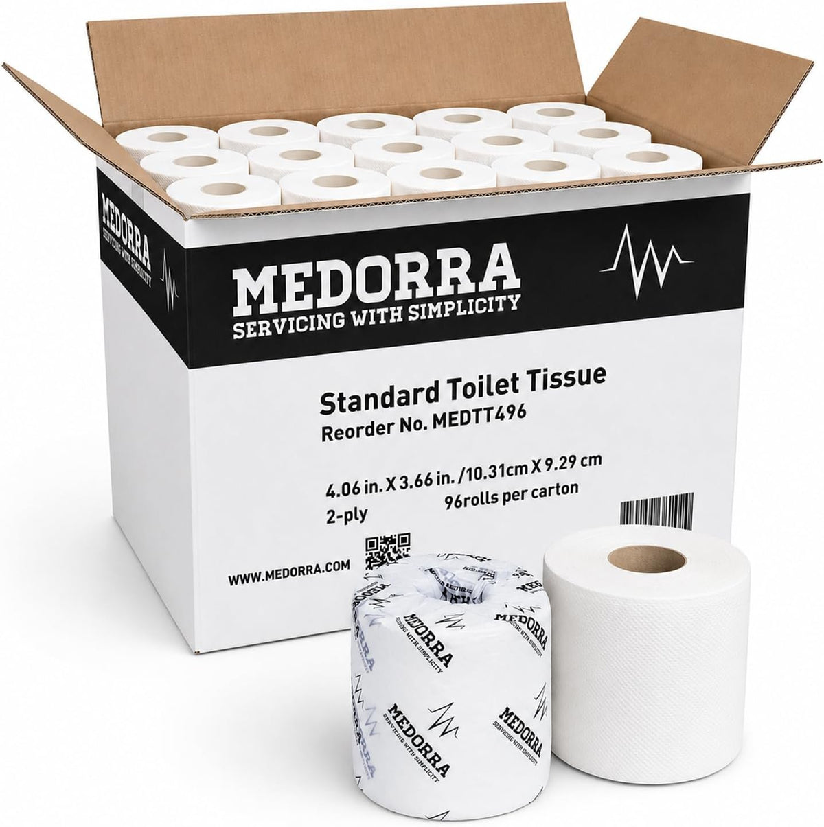 Commercial toilet tissue — 2-ply · 96 rolls per case