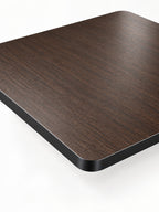 MEDORRA brown woodgrain overbed table — top detail