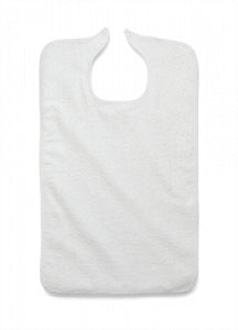 White premium adult terry bib
