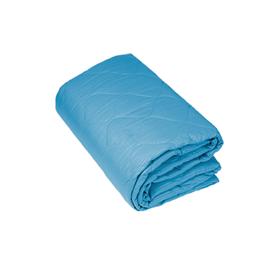 Blue quilted bedspread