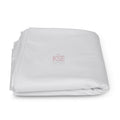 White ribcord bedspread, 76 × 110 inches