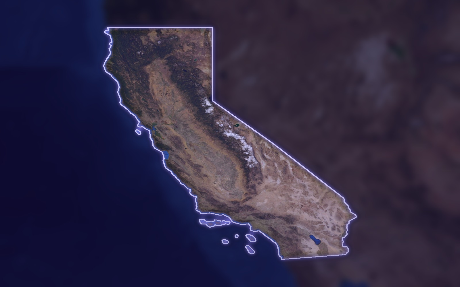 Satellite view of Medorra California's state location