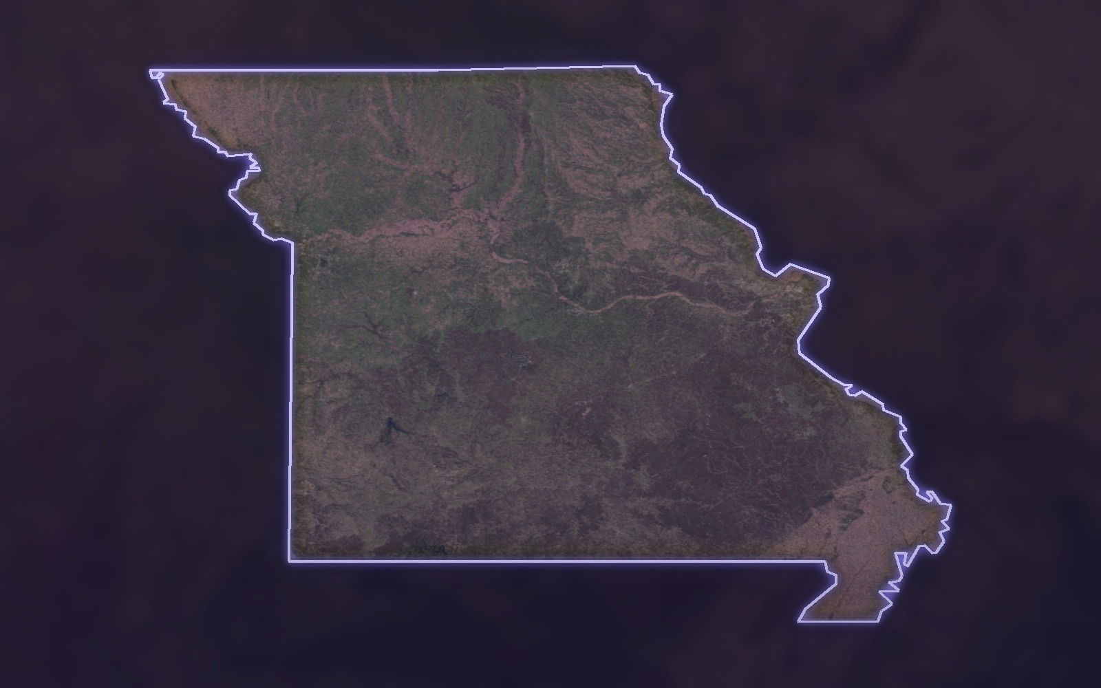 Satellite view of Medorra Missouri's state location