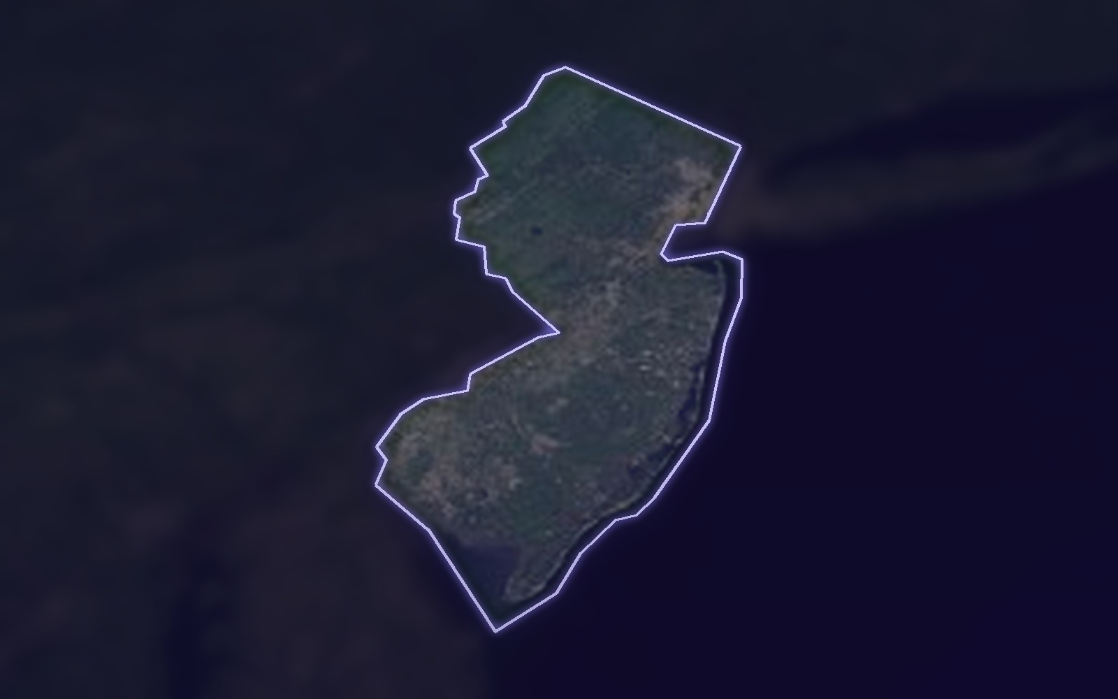 Satellite view of Medorra New Jersey's state location